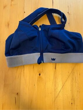 SHEFIT Royal Blue Sports Bra with Light Gray Band